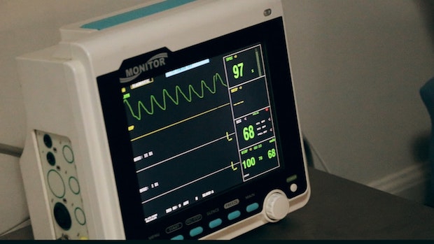 an electrocardiogram or ECG machine used to measure heart rate