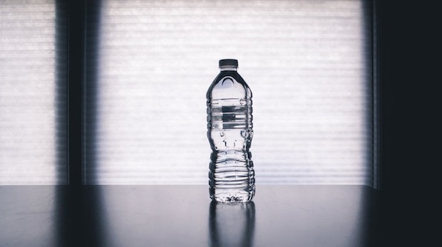 An unbranded bottle of water
